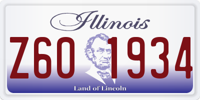IL license plate Z601934