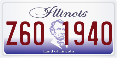 IL license plate Z601940