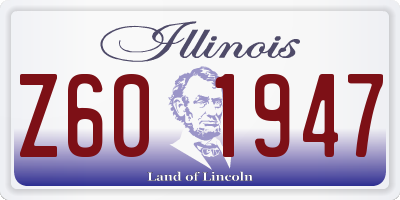 IL license plate Z601947