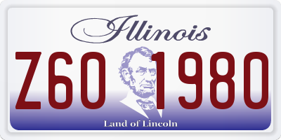 IL license plate Z601980