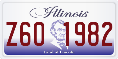 IL license plate Z601982