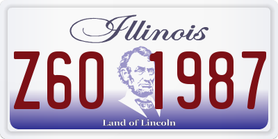 IL license plate Z601987