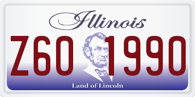 IL license plate Z601990