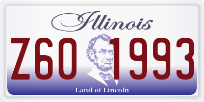 IL license plate Z601993