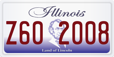 IL license plate Z602008