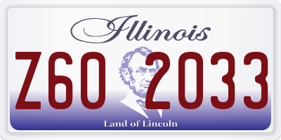 IL license plate Z602033