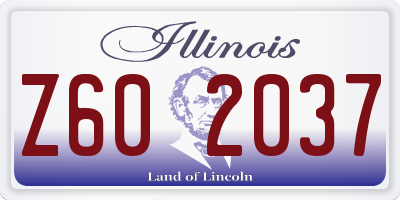 IL license plate Z602037