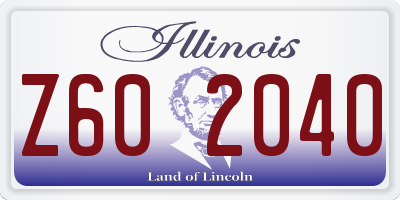 IL license plate Z602040