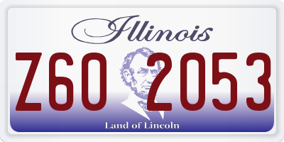 IL license plate Z602053