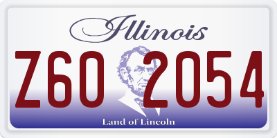 IL license plate Z602054