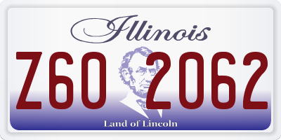 IL license plate Z602062