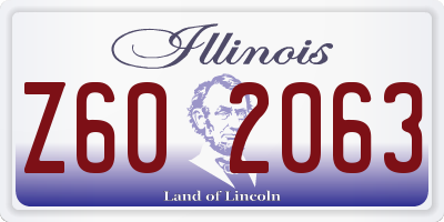 IL license plate Z602063