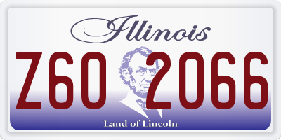 IL license plate Z602066