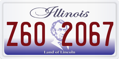 IL license plate Z602067
