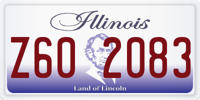 IL license plate Z602083