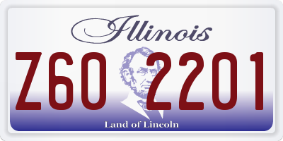 IL license plate Z602201