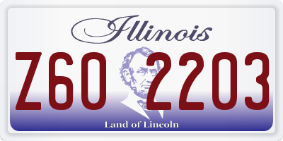 IL license plate Z602203