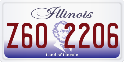 IL license plate Z602206