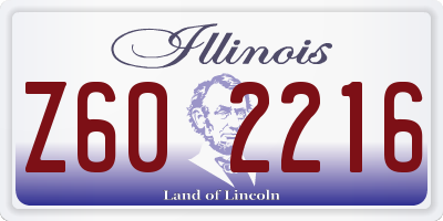 IL license plate Z602216