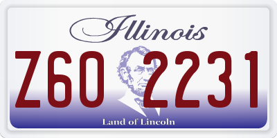 IL license plate Z602231