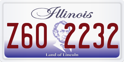 IL license plate Z602232