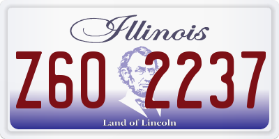 IL license plate Z602237