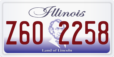 IL license plate Z602258