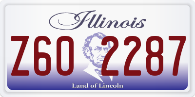 IL license plate Z602287