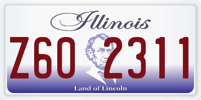 IL license plate Z602311
