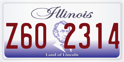 IL license plate Z602314