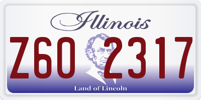 IL license plate Z602317