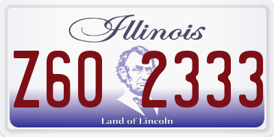 IL license plate Z602333