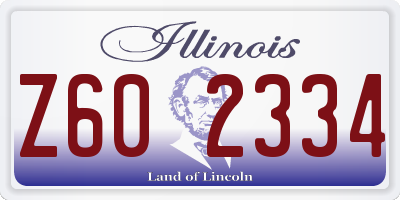 IL license plate Z602334