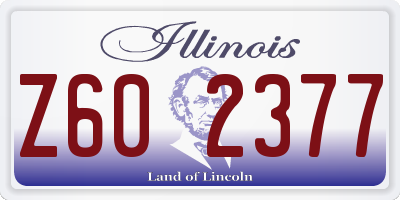 IL license plate Z602377