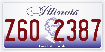 IL license plate Z602387
