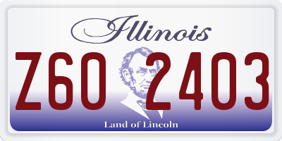 IL license plate Z602403