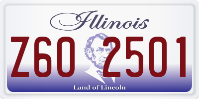 IL license plate Z602501