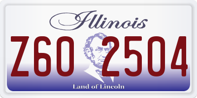 IL license plate Z602504