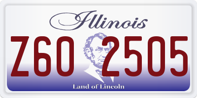 IL license plate Z602505