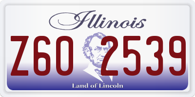 IL license plate Z602539
