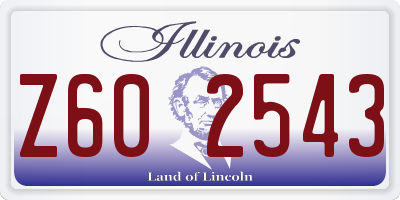 IL license plate Z602543