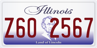IL license plate Z602567