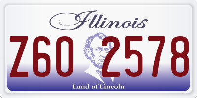 IL license plate Z602578
