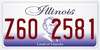 IL license plate Z602581
