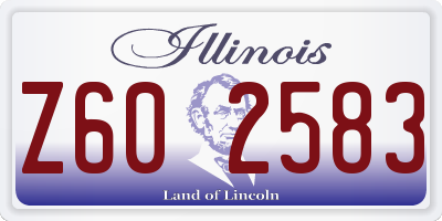 IL license plate Z602583