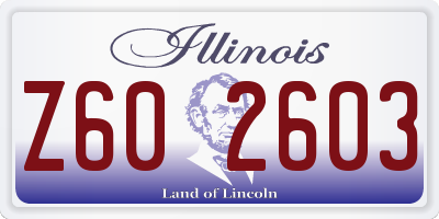 IL license plate Z602603