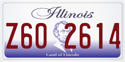 IL license plate Z602614