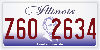 IL license plate Z602634