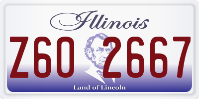 IL license plate Z602667