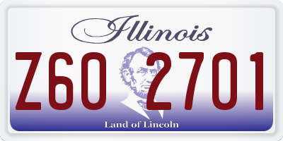 IL license plate Z602701